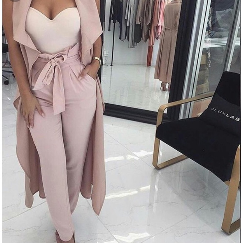 EXPRESS high-waisted sash pants